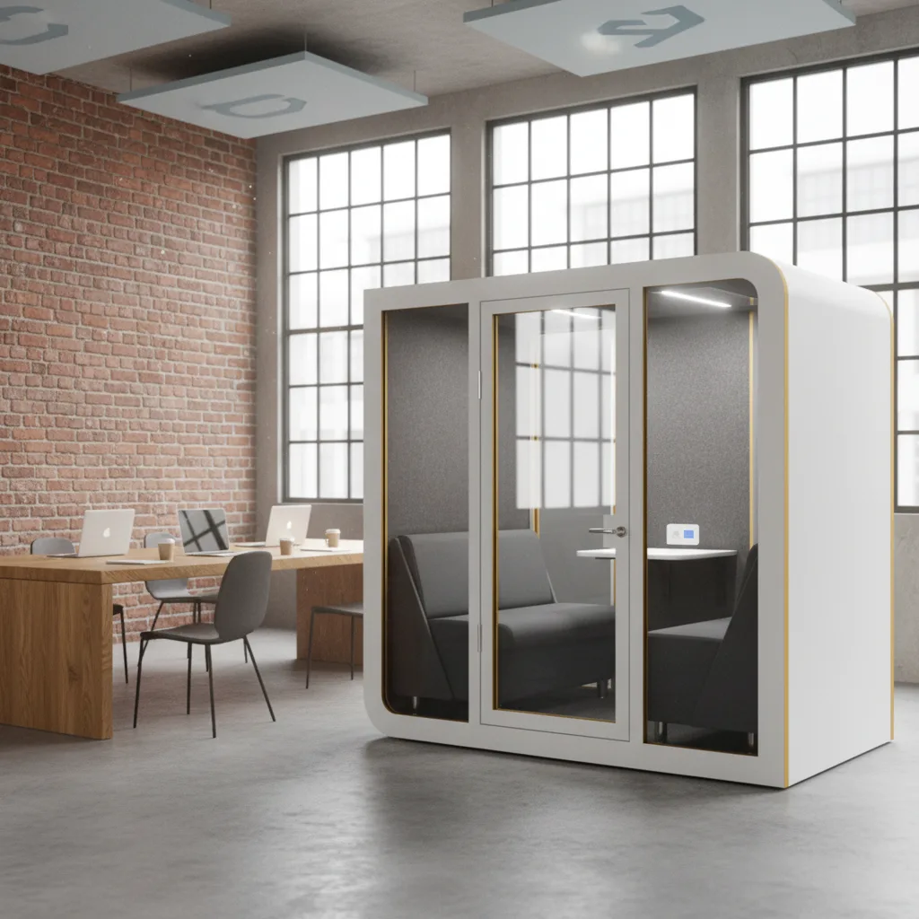 Silentbox Quartet, cabine de réunion quatre personnes en open space